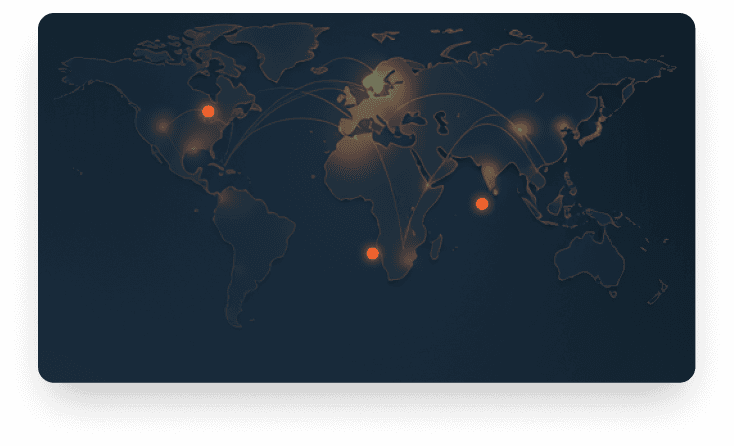 Global Network Map showing 140+ countries